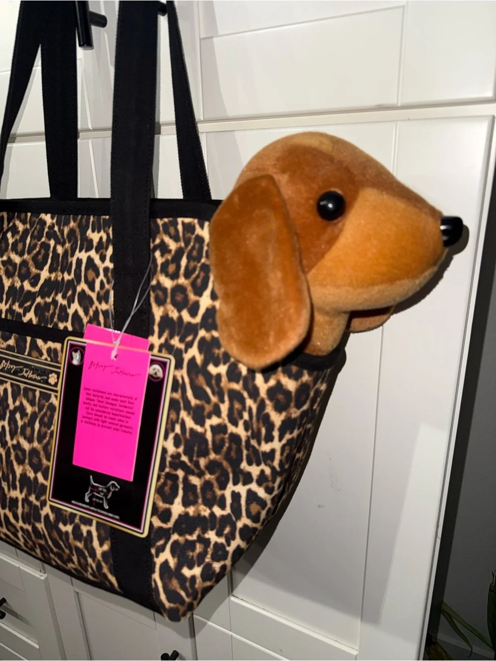 NEW Betsey Johnson TSA APPROVED Leopard Print Pet Carrier Tote up to 16 lbs